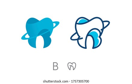 Logo for dentistry. In combination with the letter B. Vector.