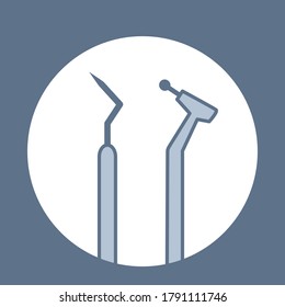 the logo of the dentist's tools, boron and probe