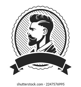 Logo depicting a brutal man. The logo can depict a stylized design for a barbershop or salon.