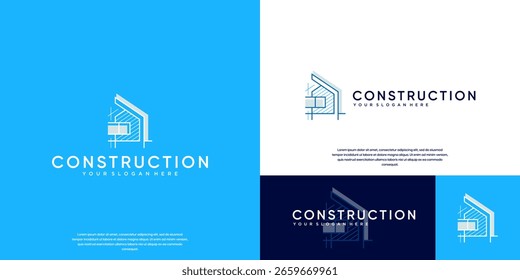 logo depicting building structure, simple style, architecture, vector design illustration.