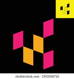 Logo depicting the cards standing upright in perspective view. Flat design vector in Eps 8.