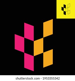 Logo depicting the cards standing upright in perspective view. Flat design vector in Eps 8.