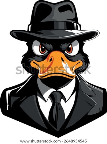  A logo depicting a duck dressed like a mafia boss, symbolizing a humorous take on mob culture.