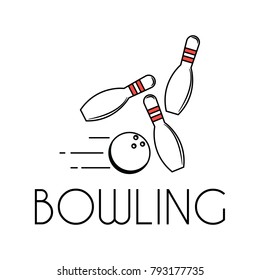 The Logo Depicts A Bowling Ball Bowling Down.