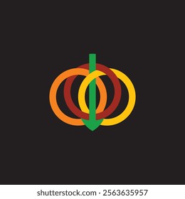 The Logo Depicts A Pumpkin Surrounded By Colorful Interlocking Rings. This Combination Of Elements Creates A Dynamic And Vibrant Appearance, Symbolizing Creativity And Diversity
