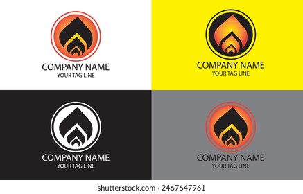 The logo depicts a stylized flame contained within a perfect circle. The flame is simplified and abstract, focusing on the core essence of a burning fire with pointed tongues and a curved body.