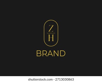 El logotipo representa las letras iniciales únicas y estéticas ZH, y utiliza un fondo negro. Es conveniente para el uso como logotipo para los productos de la ropa de las mujeres u otros productos de las mujeres.