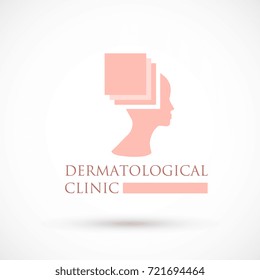 Logo dermatology layers skin medical or cosmetology clinic