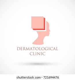 Logo dermatology skin medical or cosmetology clinic