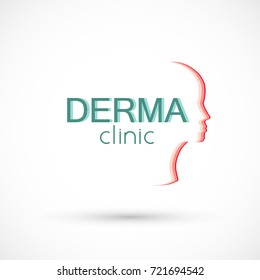 Logo dermatology skin medical or cosmetology clinic