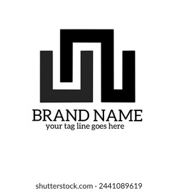 Logo desain with letter U and N concept