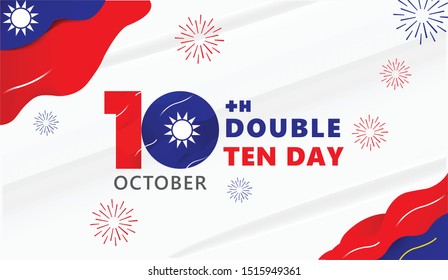 Logo design 10th september or double tenth day the National Day of Taiwan Republic of China,happy independence day Taiwan