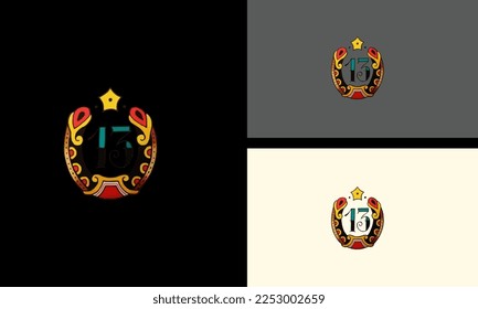 logo design of 13 vector illustration