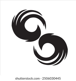 Diseño de logotipo 2 objetos de espiral negro para tatuaje