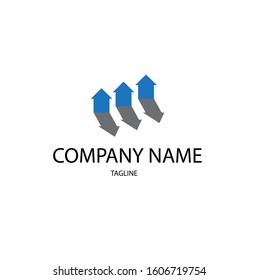 Logo design with 3 house and shadow elements