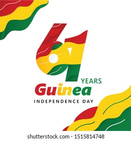 Logo design 61th the National Day of Guinea,happy independence day Republic Federation of Guinea