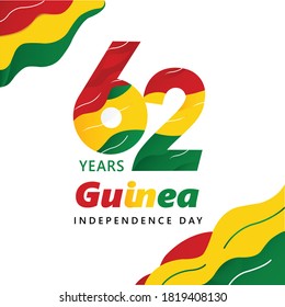 Logo design 62th the National Day of Guinea,happy independence day Republic Federation of Guinea