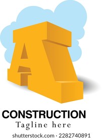 Logo design of A, in vector for construction, home, real estate, building, and property. Minimal awesome trendy professional business logo design