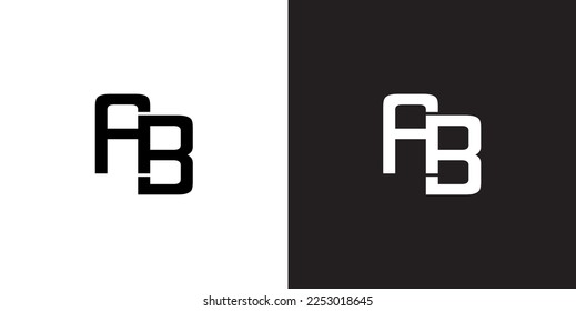 logo design with ab letters on negative background