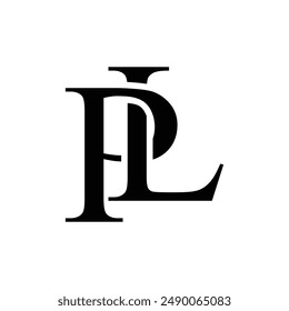 logo design of abbreviated letters p and l combined for a business company symbol sign