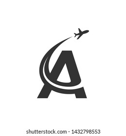logo design abjad plane simple