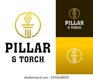 Logo design about attorney at law pillar and torch.