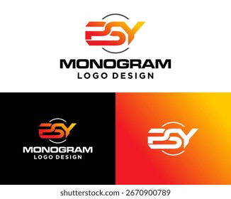 Diseño de logotipo sobre letras de monograma PSY en negrita para fitness y deporte.