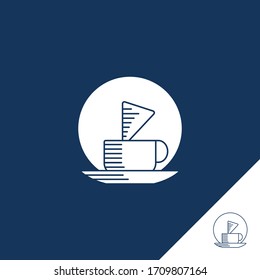 logo design about coffee shop with ship or boat idea 