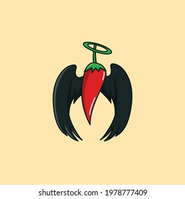 A logo design about The Fallen Chili is a great logo for restaurants, fast food, cafe, or anything about the food business