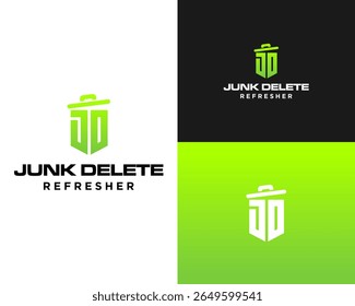 Logo design about JD monogram shield letters of junk management company.

