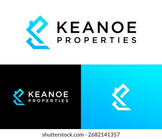 Logo design about KP monogram letters of real estate company.