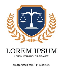 logo design about law with a circular shield and rice symbol