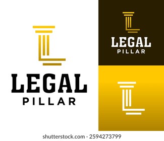 Logo design about the letter L and the attorney at law pillar.