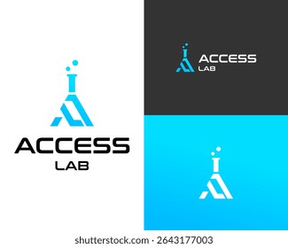 Design de logotipo sobre Letra A monograma de laboratório.