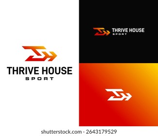 Logo design about the letters THS positive sport movement.