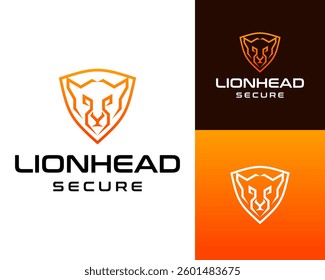 The logo design is about a lion's head inside a security shield.

