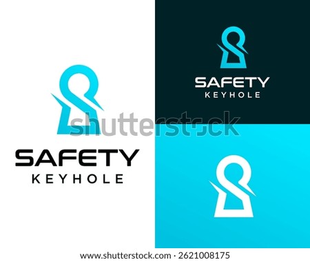 Logo design about monogram letter S and keyhole.