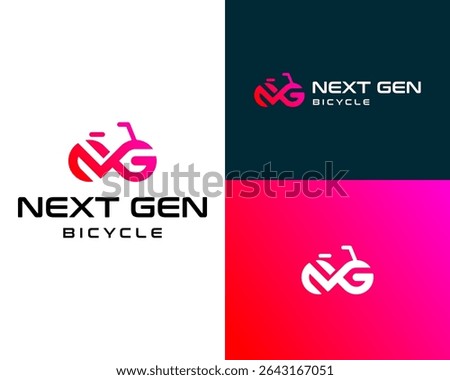 Logo design about NG letters, infinity and bicycle.