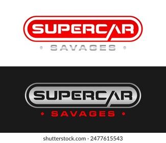 Logo design about supercar writing in a masculine emblem.