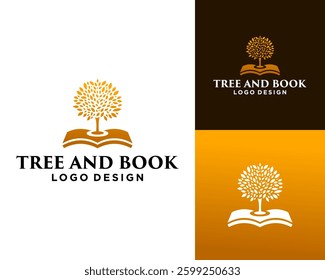 Logo design about trees and books.
