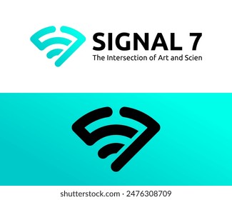 Logo-Design über WiFi-Signal, Buchstabe S und Nummer 7.