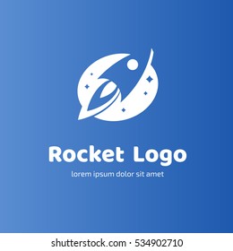 Logo design abstract astronomy vector simple flat template