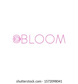 Logo Design with Abstract Bloom Icon Pink Color