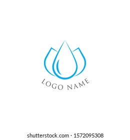 Logo Design with Abstract Bloom and Water Drop