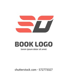 Logo design abstract book vector template. Illustration design of business logotype abstract education simple sign