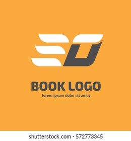 Logo design abstract book vector template. Illustration design of business logotype abstract education simple sign