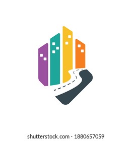 logo design of abstract colorful building. Suitable for your business, company, etc. a unique, exclusive, elegant, professional, clean, simple, modern logo. It would be perfect for your company.