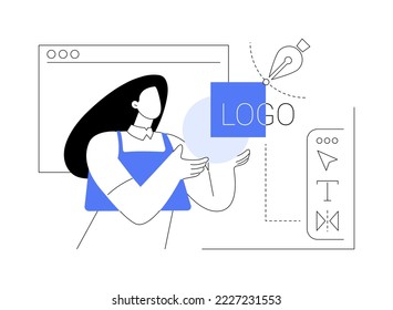 Logo design abstract concept vector illustration. Logo creation, corporate identity development, brand visual ID, design agency, logotype, studio website element, menu bar, UI abstract metaphor.