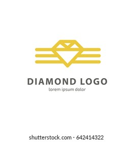 Logo design abstract diamond vector template. Illustration design of logotype business luxury jewelry symbol. Vector diamond accessories line web icon.
