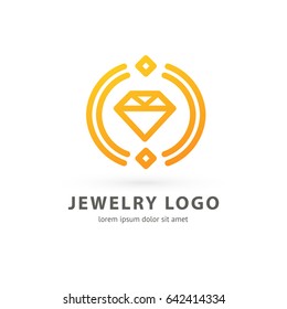 Logo design abstract diamond vector template. Illustration design of logotype business luxury jewelry symbol. Vector diamond accessories line web icon.